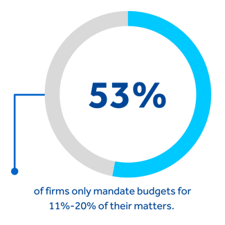 53% of firms only mandate budgets for 11%-20% of their matters. A stat from the 2025 BigHand Trends Analysis Legal Pricing and Budgeting