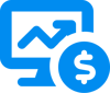 computer with arrow and money